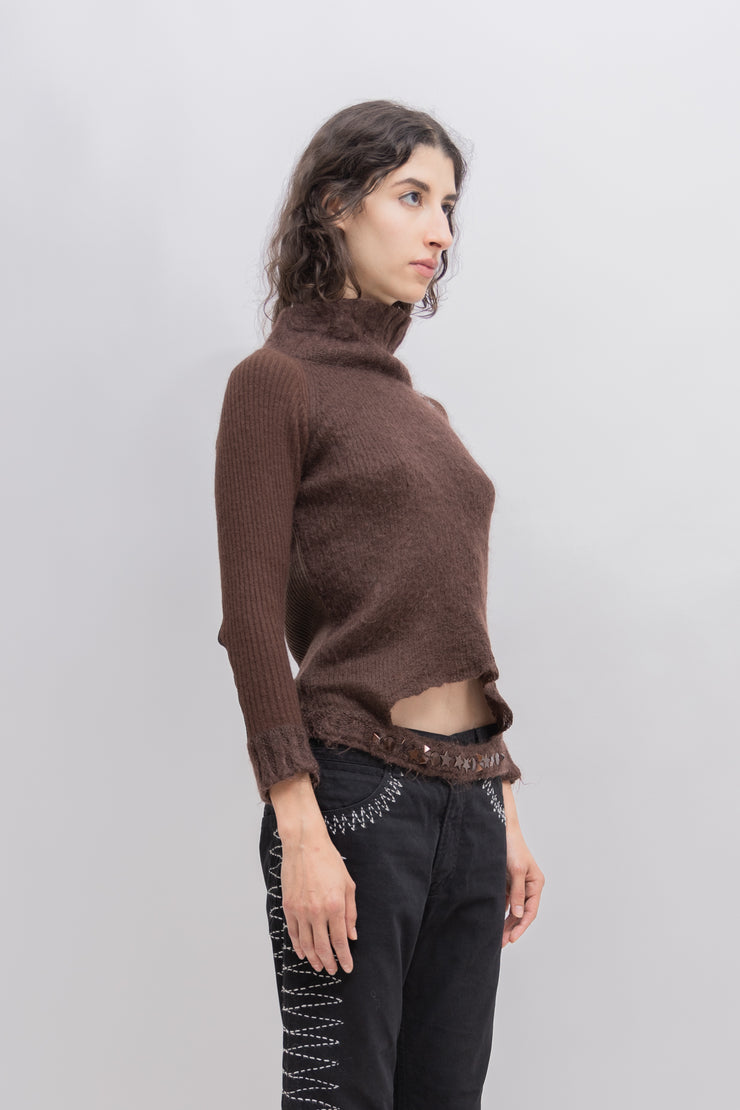 UNDERCOVER - UNDAKOVRIST FW00 "Melting Pot" Reedition sweater with cutouts