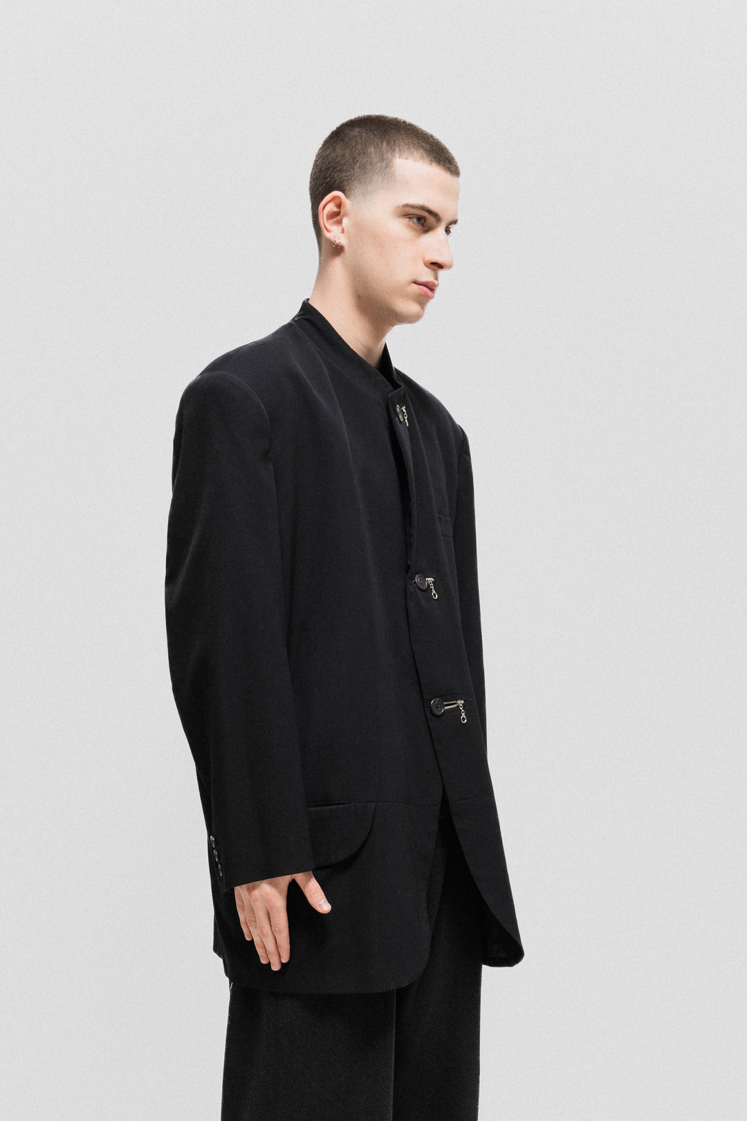 ジャケット・アウター Yohji Yamamoto Short Jacket Rounded Tag YOHJI YAMAMOTO POUR HOMME - FW86-87 Gabardine jacket with zipped