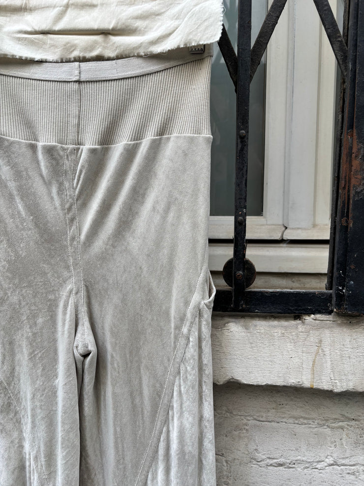 (New Arrival) RICK OWENS - FW16 « Mastodon » Silk blend velvet wide pants with ribbed waist