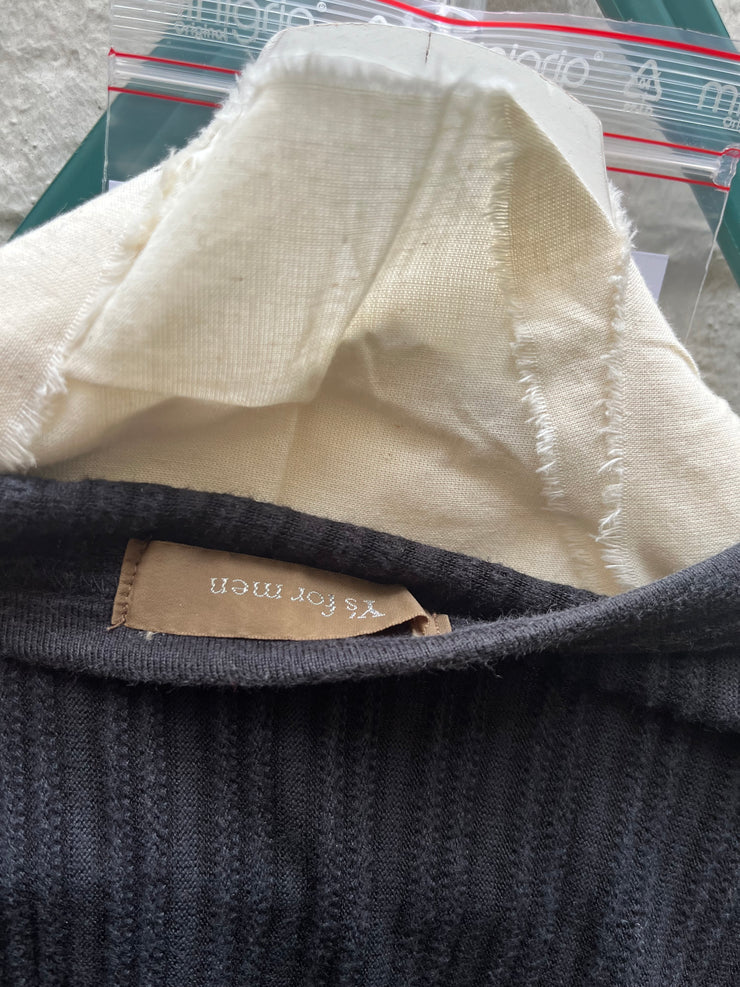 (New Arrival) Y’S FOR MEN - Cotton blend sweater with ribbed texture