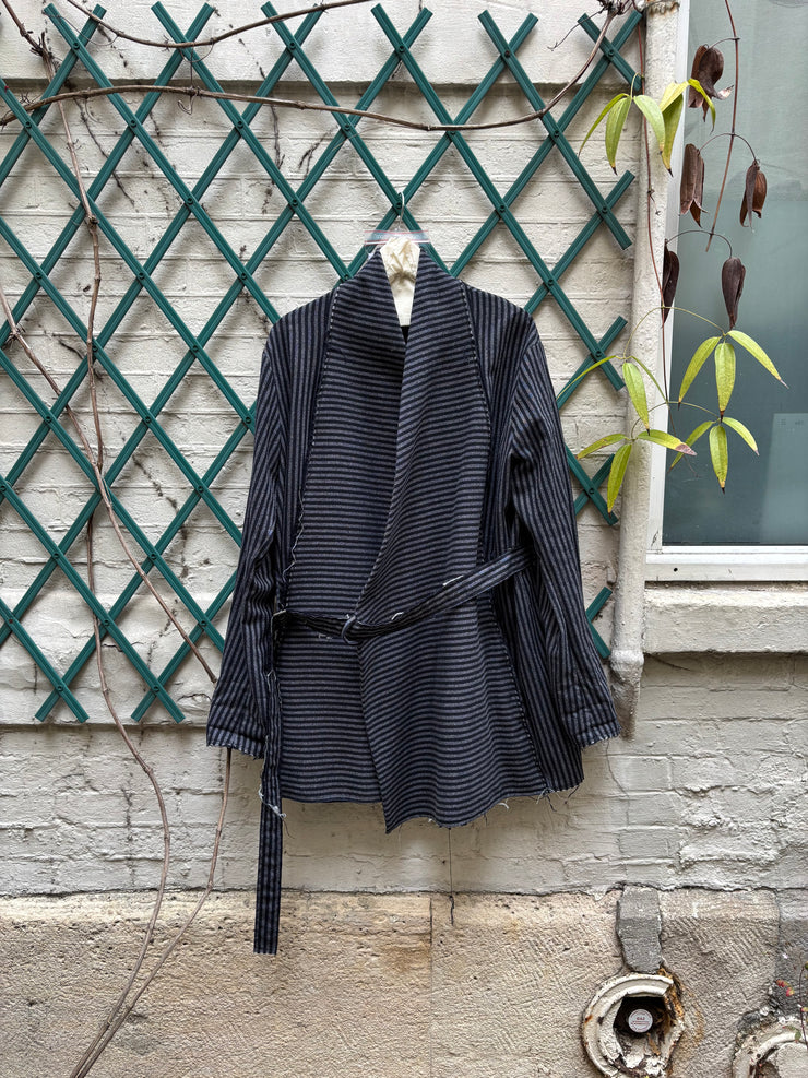 (New Arrival) DAMIR DOMA - FW17 Striped wool kimono coat