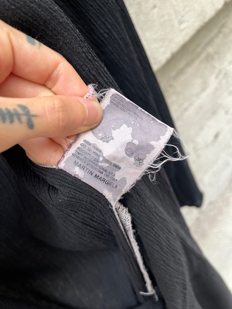 (New Arrival) MARTIN MARGIELA - Early 2000’s Line 6 Cotton blend pleated wrap up cardigan (overdyed)