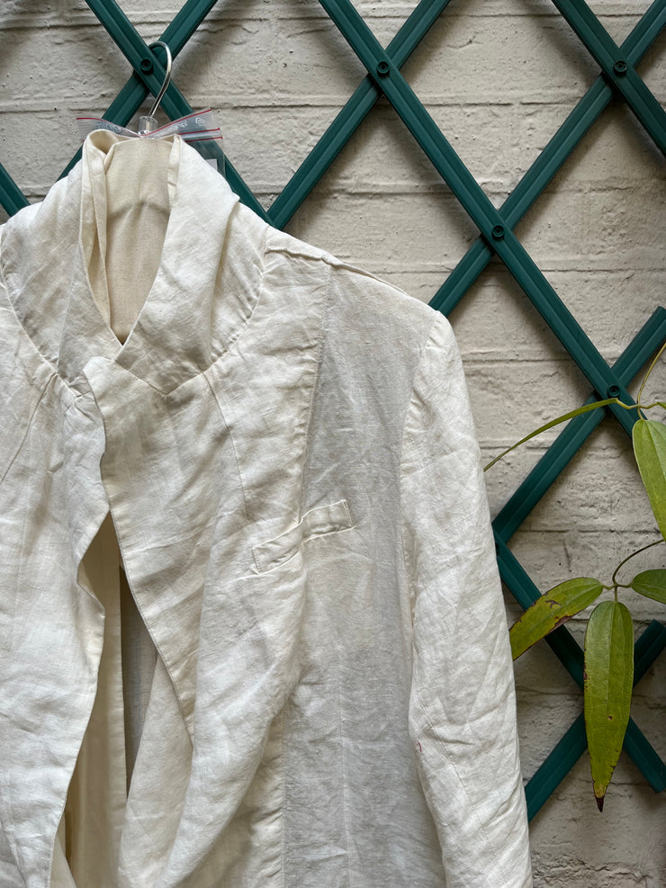 (New Arrival) MARC LE BIHAN - White linen tail jacket