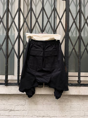 (New Arrival) RICK OWENS - SS15 « FAUN » Cotton pod shorts with notched side flaps (runway)
