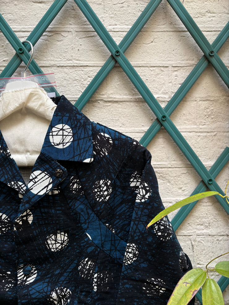 (New arrival) UNDERCOVER - FW03 « Paper Doll » Cotton overshirt with scribbled polka dot pattern