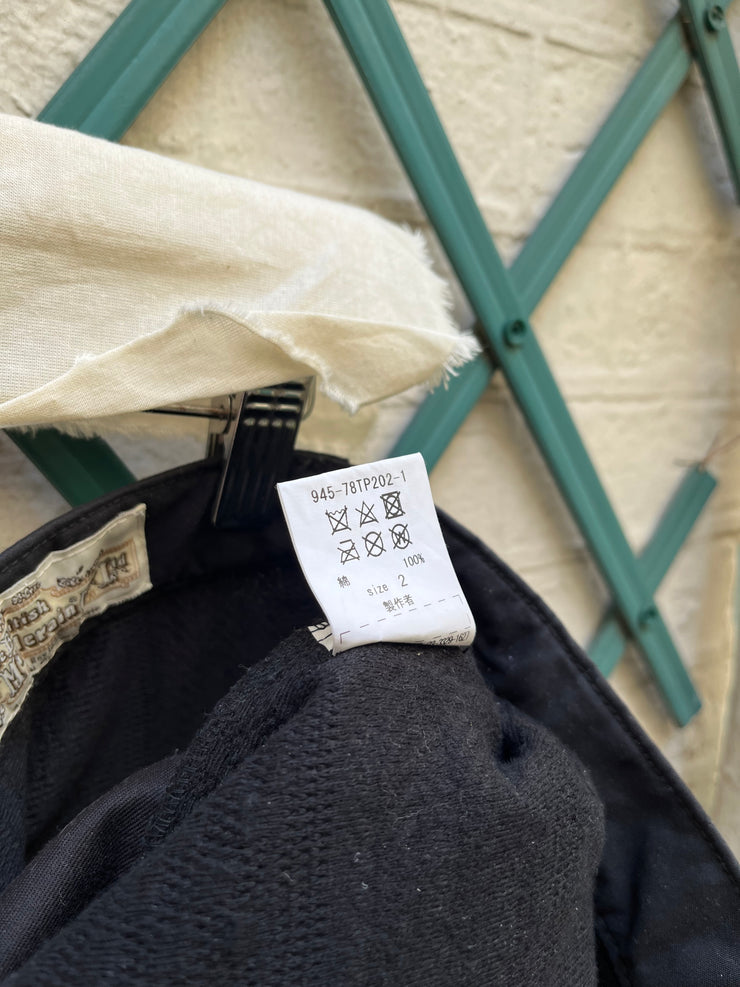 (New Arrival) BLACKMEANS - Boro wide short pants with wool details and hand-sewn patches
