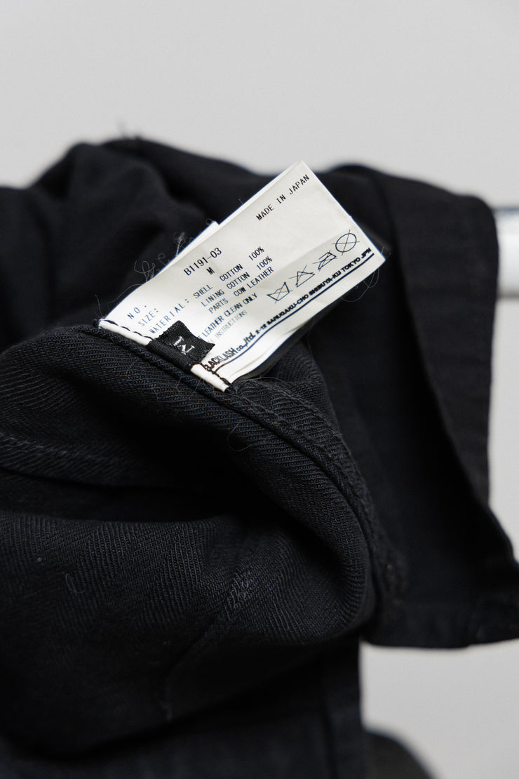 ISAMU KATAYAMA BACKLASH - M-65 Cotton field jacket with leather details