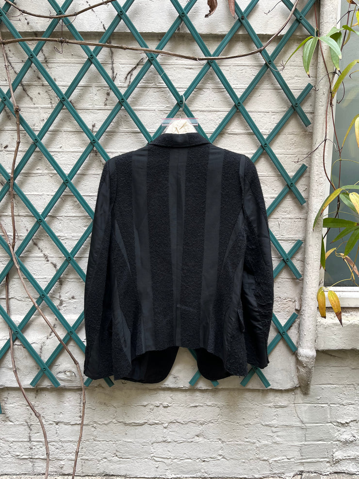 (New Arrival) ANN DEMEULEMEESTER - Rayon blend blazer jacket with textured stripes