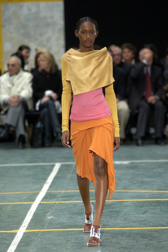RICK OWENS - SS05 "SCORPIO" Bouche pink silk blend dickflap tank top
