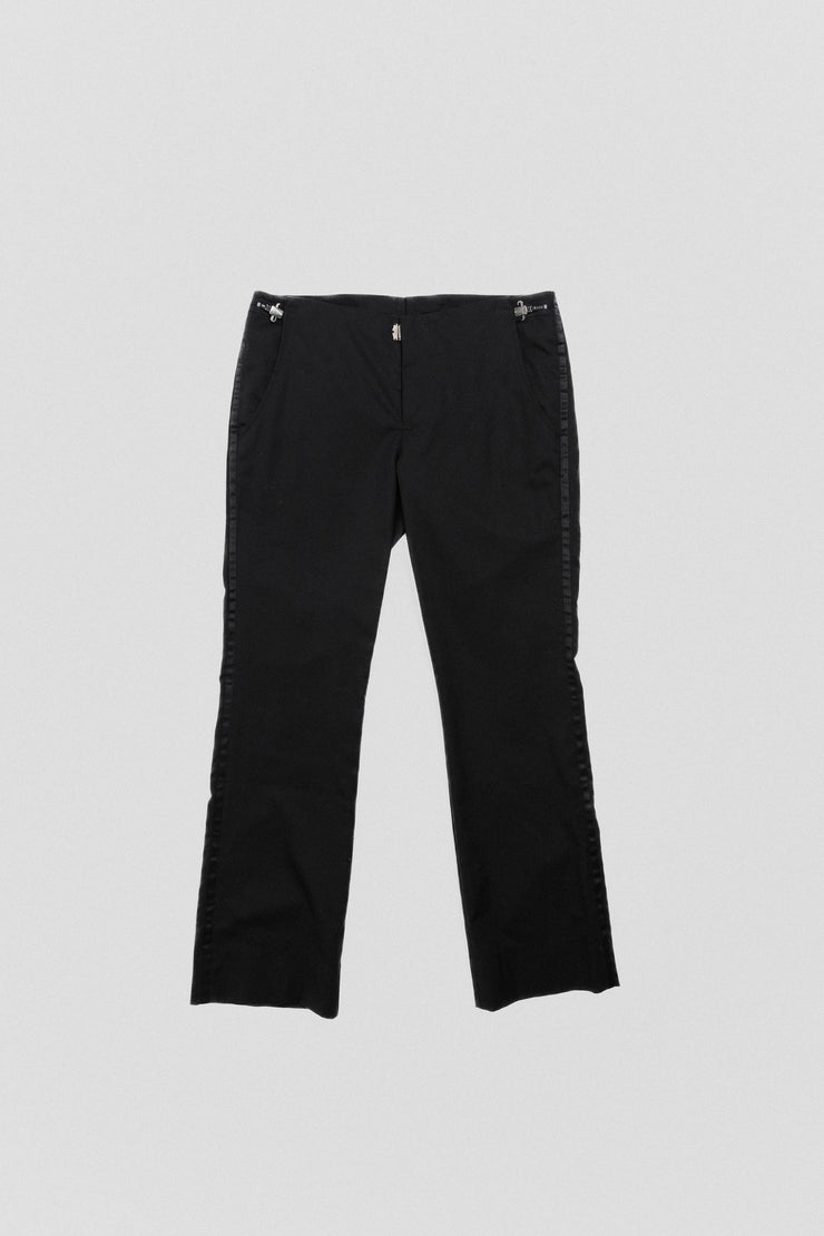 JULIUS - FW06 "Fixed" Wool twill flared pants with metallic details