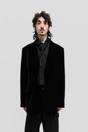 COMME DES GARCONS HOMME PLUS - FW07 "My way" 2b long velvet jacket with pearl grey lining