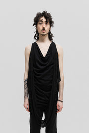 JULIUS - SS10 "Neurbanvolker" Cotton jersey draped top with a front sash
