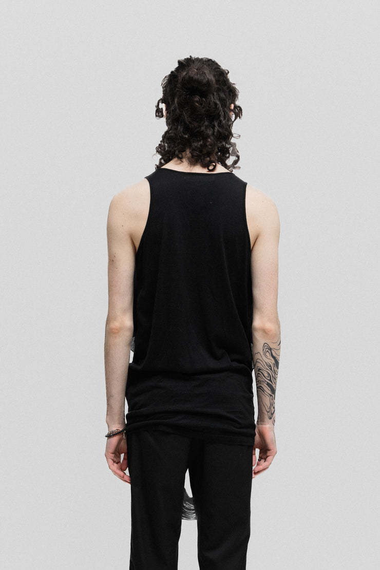 JULIUS - SS10 "Neurbanvolker" Cotton jersey draped top with a front sash