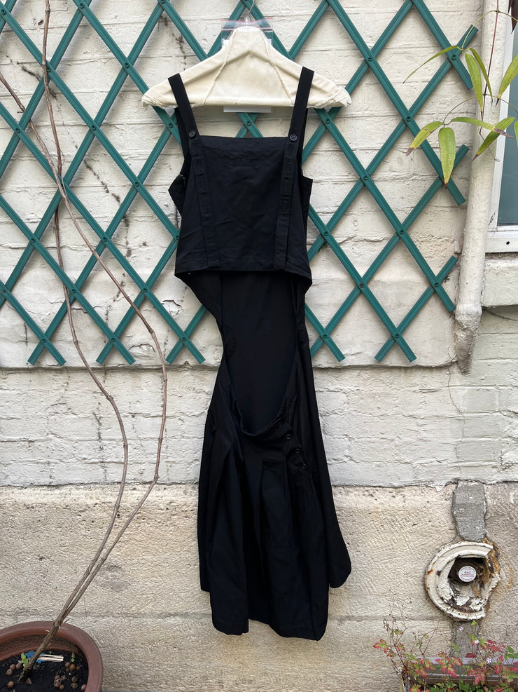 (New Arrival) YOHJI YAMAMOTO Y’S - Open back dress with flower embroideries and adjustable straps
