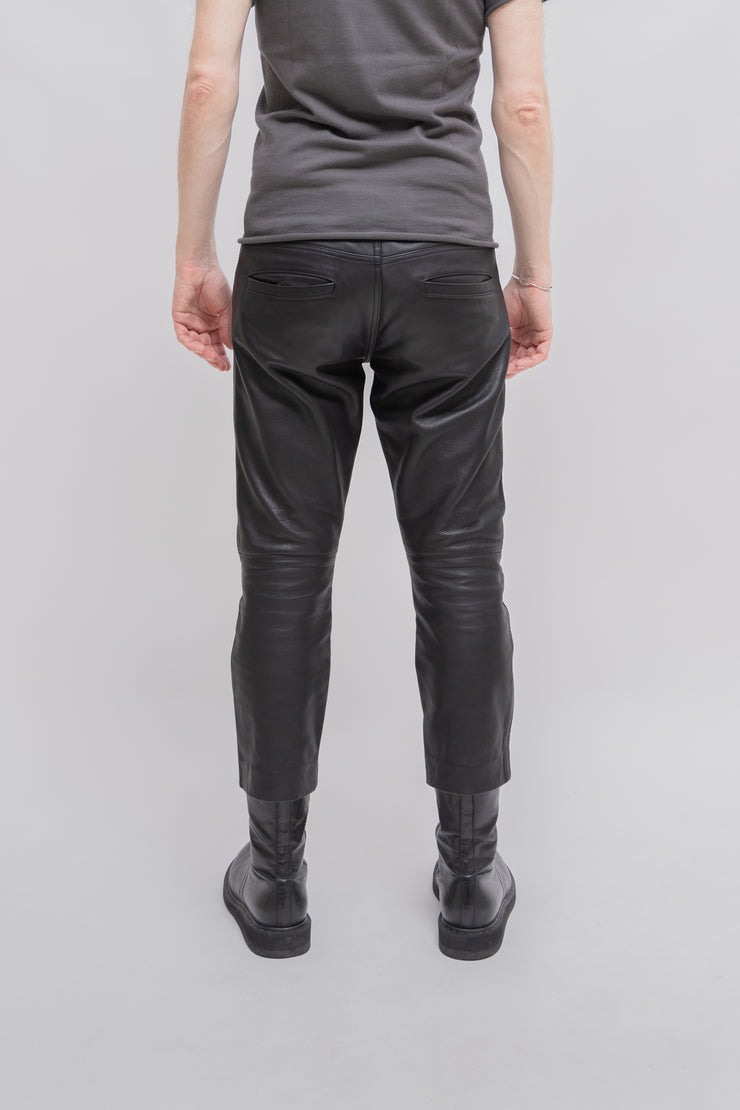 BLACKMEANS x FLAGSTUFF - FW16 Leather pants with reinforced knees