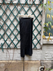 (New Arrival) ANN DEMEULEMEESTER - Soft leather maxi wrap up patchwork skirt