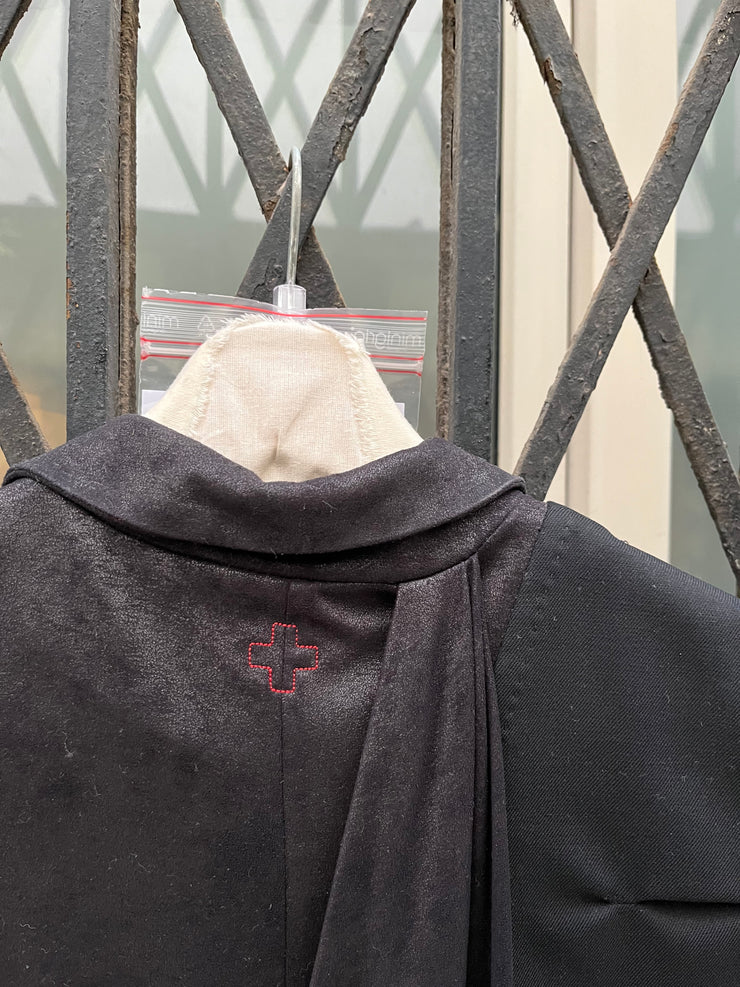 (New Arrival) A.F VANDEVORST - FW10 Faux suede asymmetric dress with shoulder studs (runway)