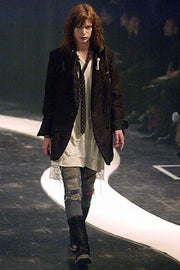 UNDERCOVER - FW04 "But beautiful...part parasitic, part stuffed" Wool sweater with lace panels (runway)