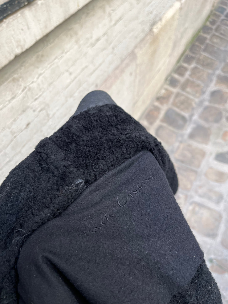 (New Arrival) RICK OWENS - FW03 "TRUCKER" Thick textured lamb leather jacket with matching fleece