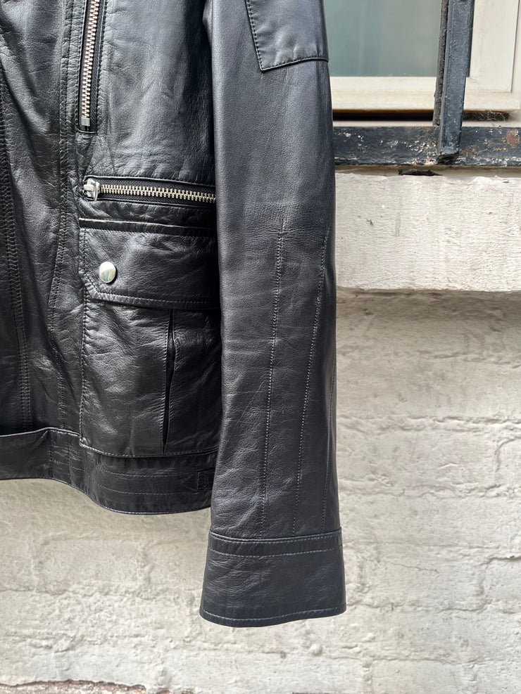 (New Arrival) UNDERCOVER - SS07 « Purple » Lightweight cow leather jacket with zippers and pocket details