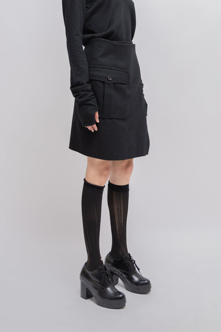 COMME DES GARCONS - FW98 TRICOT Wrap up wool skirt with a pocket