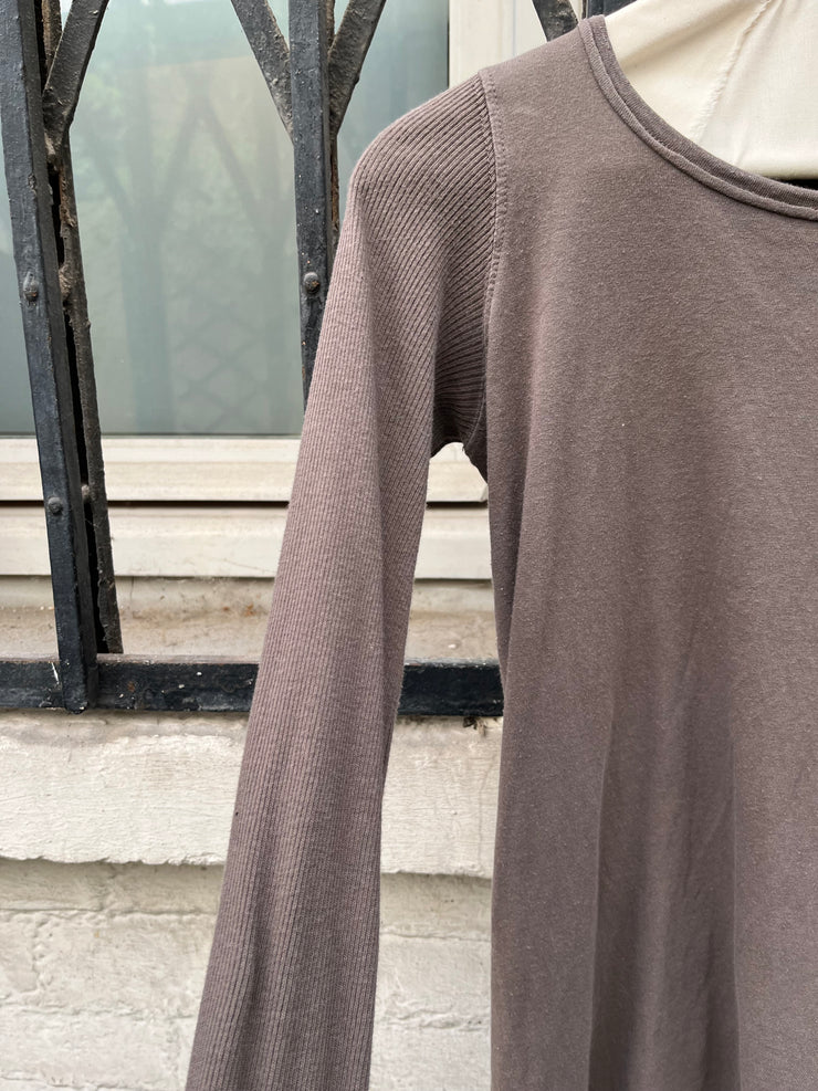 (New Arrival) RICK OWENS DRKSHDW - 2007 Cropped cotton longsleeves with ribbed sleeves