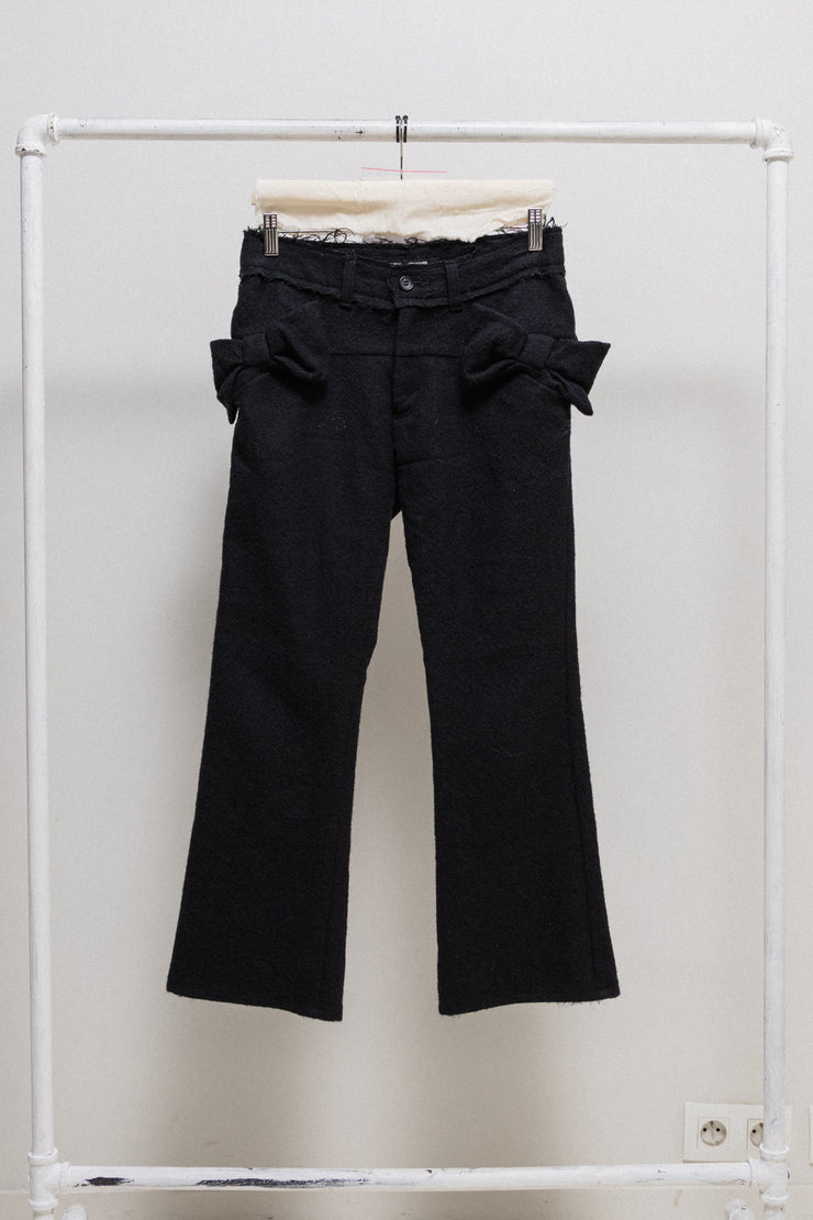 JUNYA WATANABE - FW03 Wide wool pants with bows