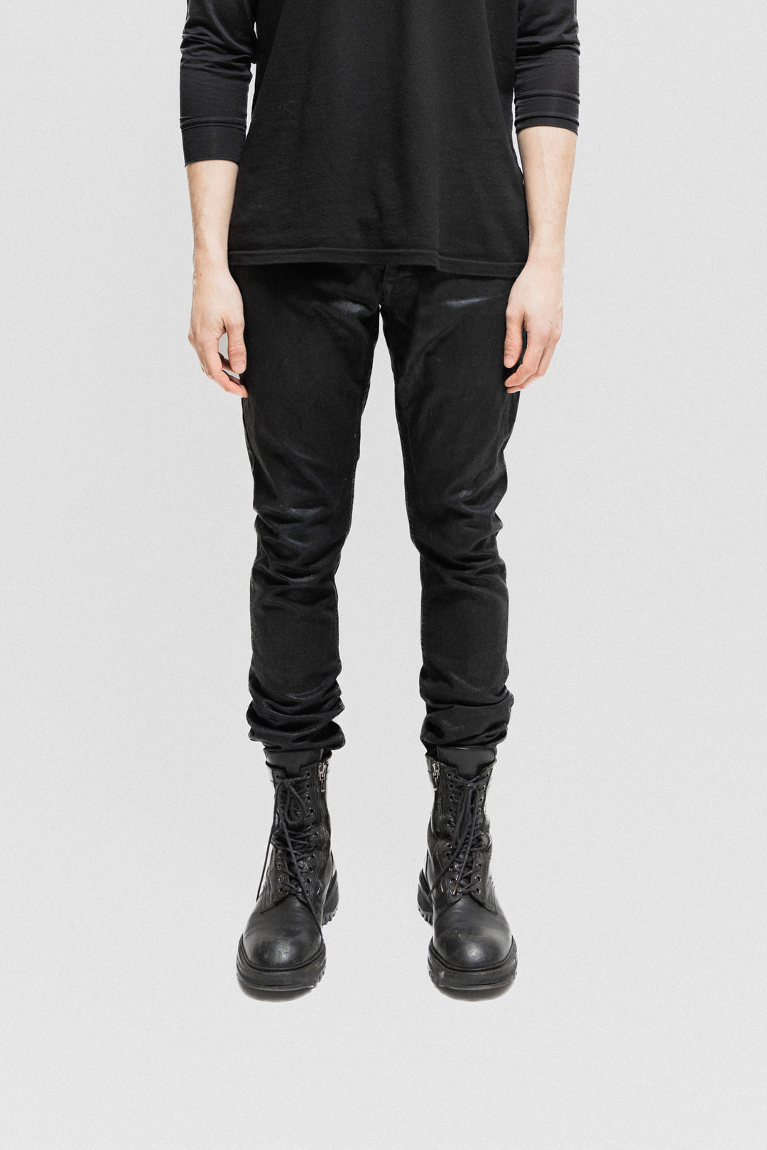 Rick Owens DRKSHDW Detoroit Cut BLACK WAX ジーンズ Rick Owens Drkshdw Black Waxed Jeans Detroit Cut Size 29