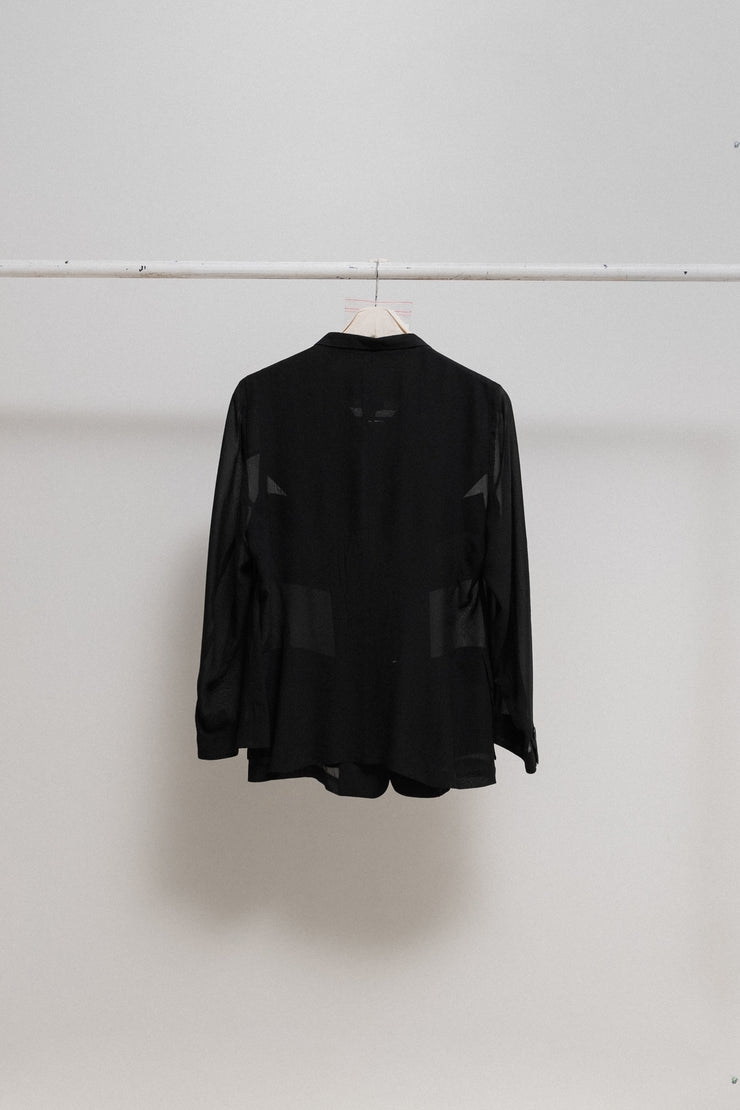 ANN DEMEULEMEESTER - SS03 Silk jacket with front flap pockets (runway)