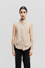 RICK OWENS - SS08 "CREATCH" Silk vest with neck straps and seethrough backside