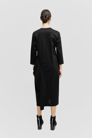 NOIR KEI NINOMIYA - FW22 Long cotton dress with side frills
