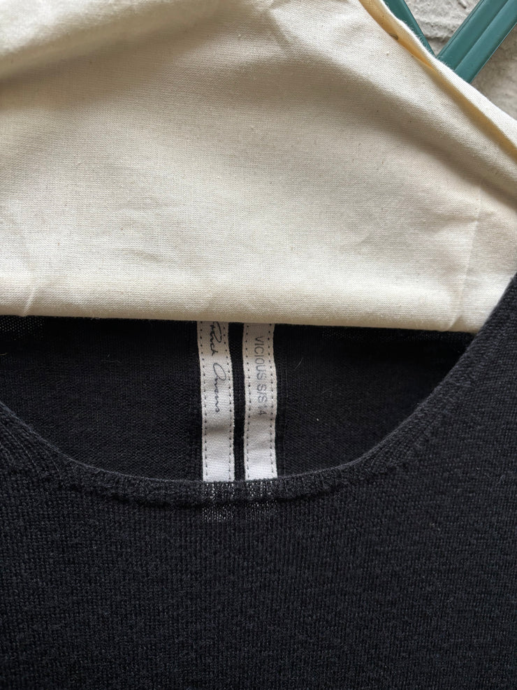 (Pre Sale) RICK OWENS - SS14 "VICIOUS" Virgin wool thin sweater with shoulder deatils