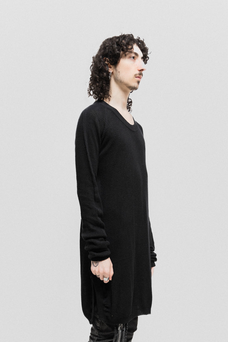 BORIS BIDJAN SABERI - SS12 Long cotton sweater with bottom slits