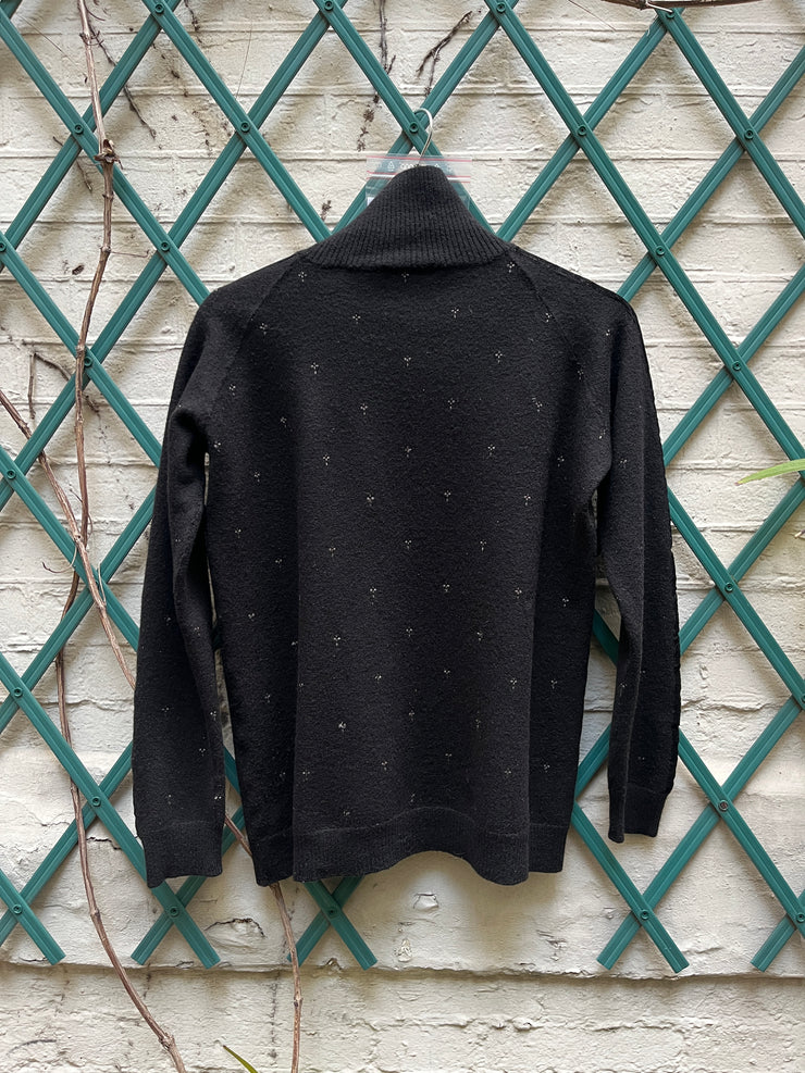 (Pre Sale) UNDERCOVER - FW02 “Witch’s cell division” Wool turtleneck with cross pattern and velvet piping