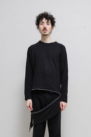 YOHJI YAMAMOTO Y'S - Cotton sweater with bottom zipper