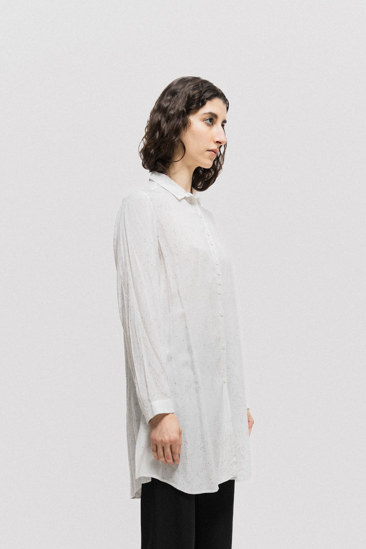ANN DEMEULEMEESTER - FW12 Long cotton shirt with letter print