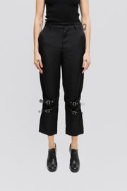 COMME DES GARCONS BLACK - FW19 Cropped pants with buckled straps