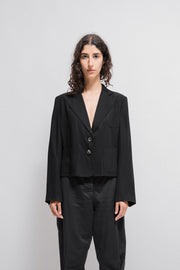 ANN DEMEULEMEESTER - Cropped jacket with patch pockets (90's)