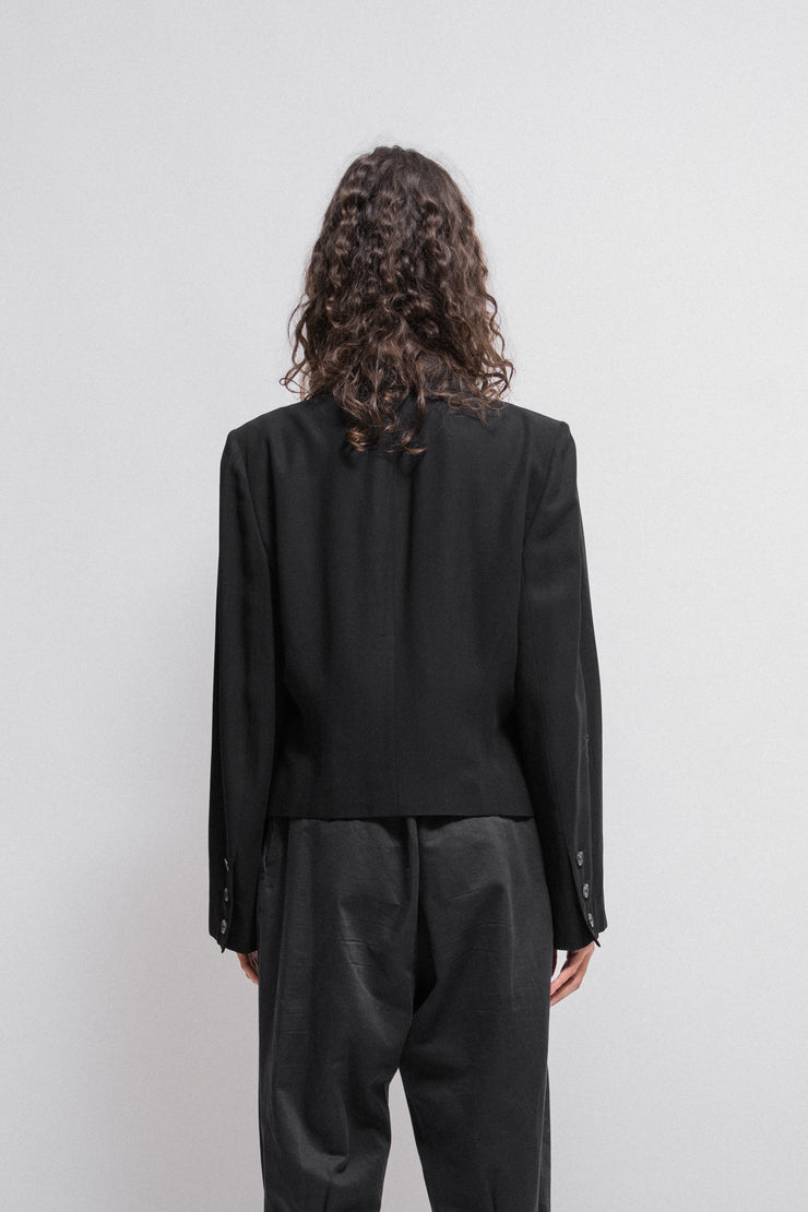 ANN DEMEULEMEESTER - Cropped jacket with patch pockets (90&