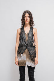 SHARE SPIRIT - Leather vest with back straps