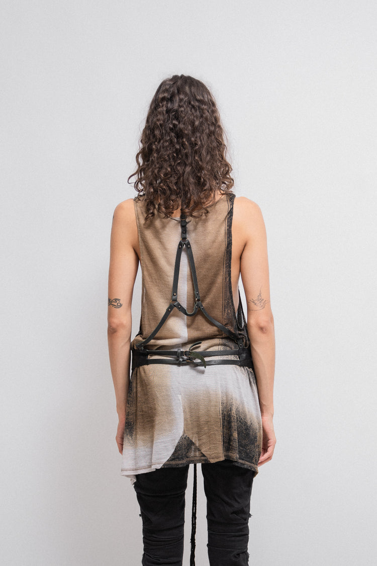 SHARE SPIRIT - Leather vest with back straps – L'OBSCUR