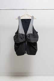 MASNADA - FW19 Denim vest with parachute pockets and zipper details