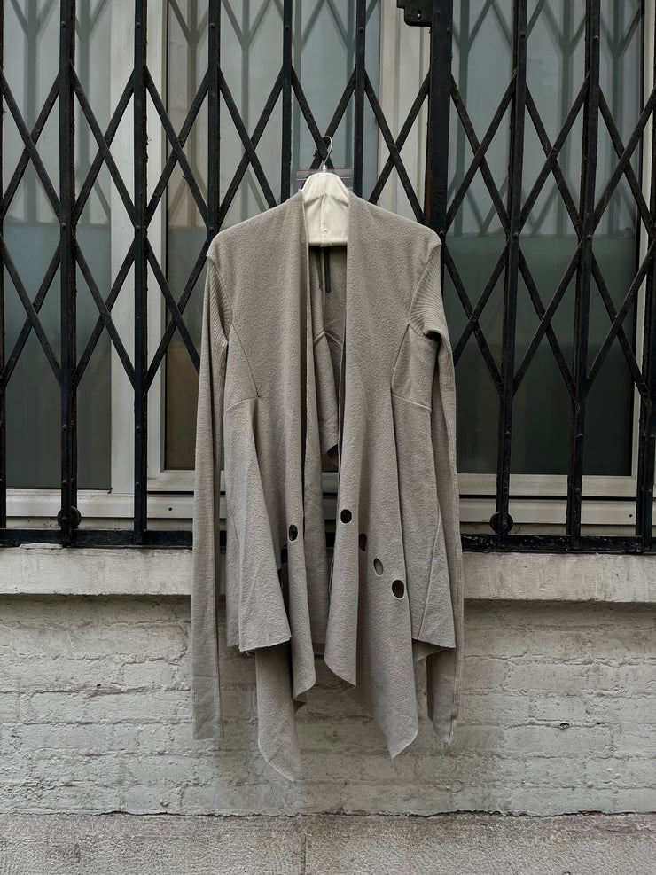 (New Arrival) RICK OWENS - SS06 « TUNGSTEN » Wool cardigan with circle cutouts