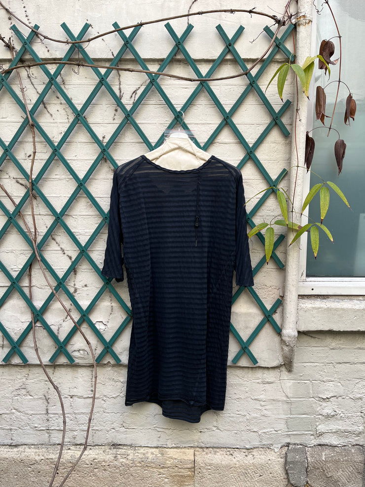(New Arrival) BORIS BIDJAN SABERI - See-through striped t shirt