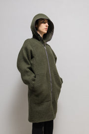 RICK OWENS - FW22 "STROBE" Alpaca wool large hooded coat