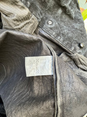 (New Arrival) CHRISTIAN PEAU - Burnt buffalo leather long coat with metal buttons