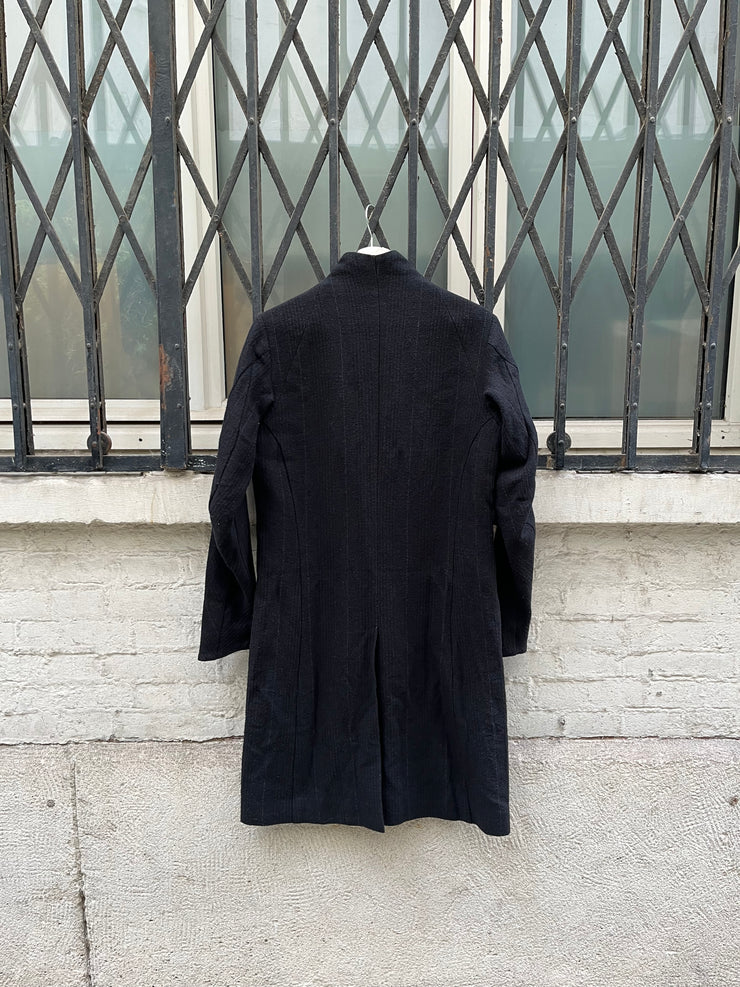 (New Arrival) DEVOA - Linen, wool and silk long button up coat