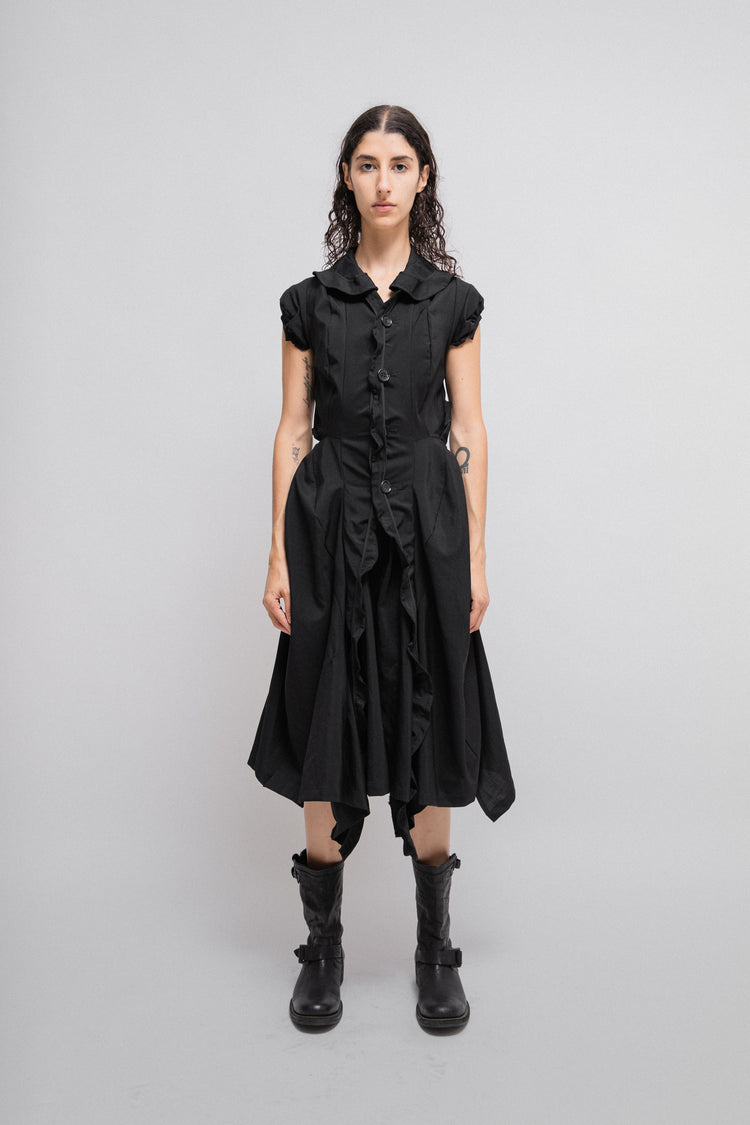 JUNYA WATANABE ブラック ドレープ　ニットワンピース M JUNYA WATANABE ブラック ドレープ ニットワンピース M