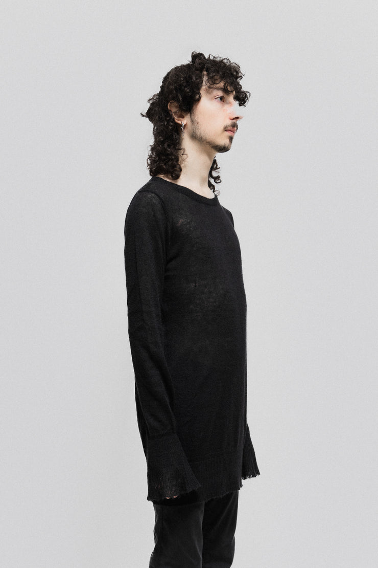 ANN DEMEULEMEESTER - Mohair blend sweater with flared cuffs