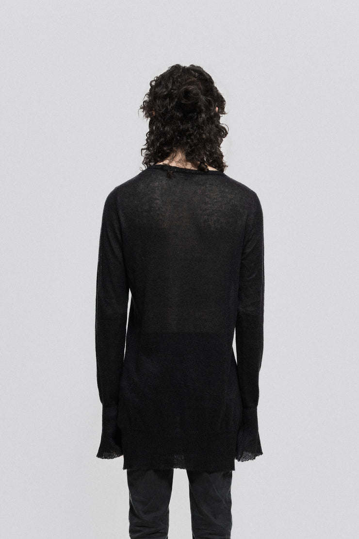 ANN DEMEULEMEESTER - Mohair blend sweater with flared cuffs